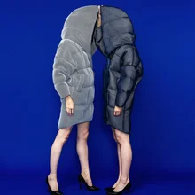 Новое Брендовое женское длинное зимнее теплое пальто женское ультра легкое 90% белое пуховое пальто Женская парка с капюшоном женские куртки