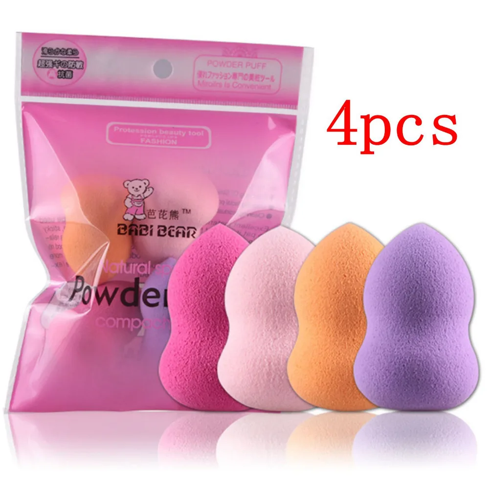

ELECOOL 4Pcs/pack Soft Makeup Gourd Shape Sponge Blending Foundation Puff Powder Smooth Puff BB Cream Beauty Makeup Tool