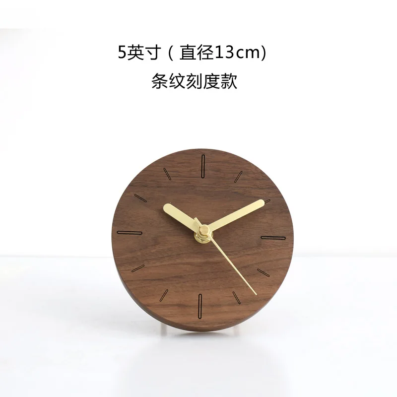 Модные минималистичные часы Креативный дизайн бесшумные декоративные маятниковые часы из цельного дерева будильник для спальни украшения - Цвет: A