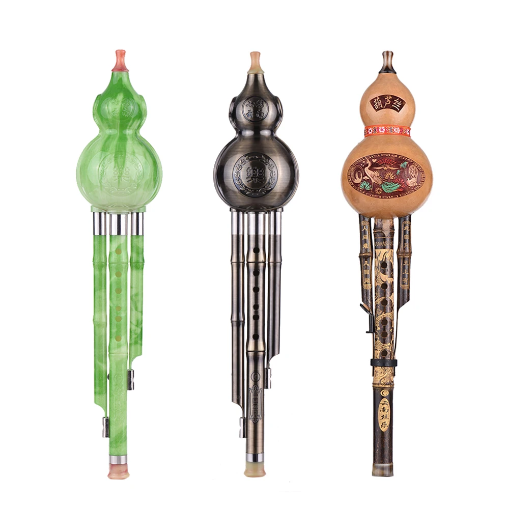 

C Key Hulusi Traditional Chinese Handmade Flute Gourd Cucurbit Flute Ethnic Musical Woodwind Instrument