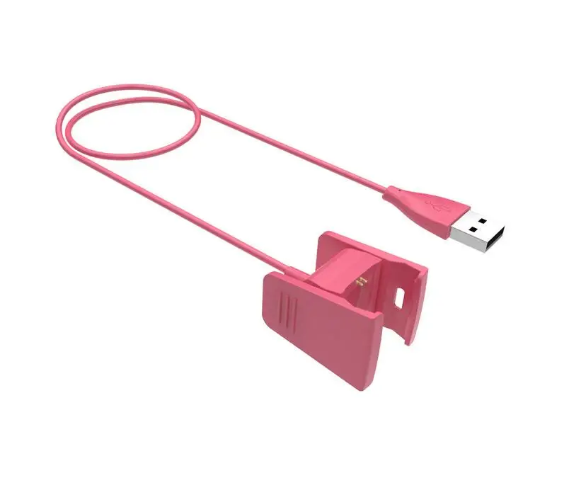Сменное USB зарядное устройство для Fitbit Charge2 умный Браслет зарядный кабель для Fitbit Charge 2 3 браслет док-адаптер 3 цвета - Цвет: Pink for Charge 2