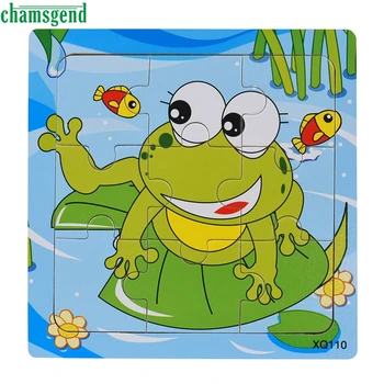 

2019 Hot Children frog puzzle board cartoon wood puzzle toy frog Gift Puzzles Educational Toy