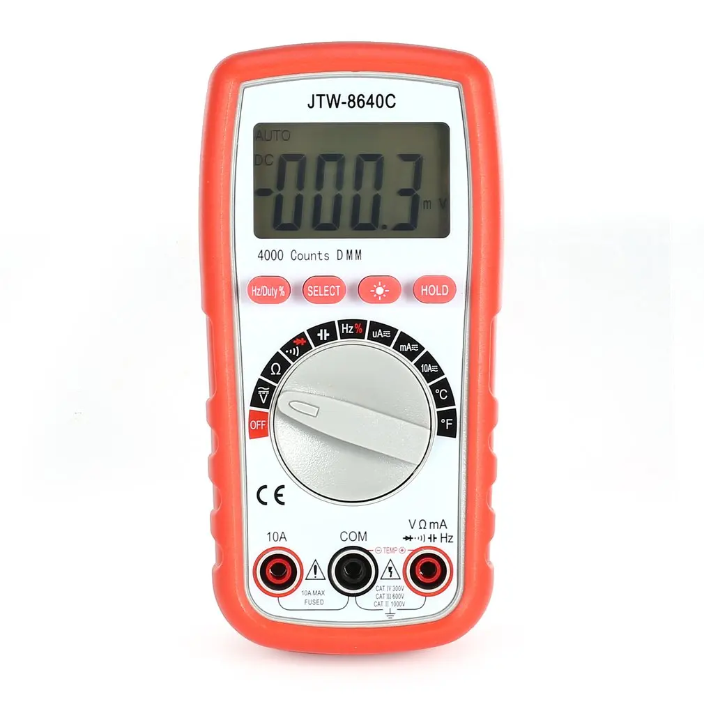 JTW 8640C Цифровой мультиметр multimetro цифровой тестер 3999 Counts AC/DC Вольт Ампер Ом Емкость