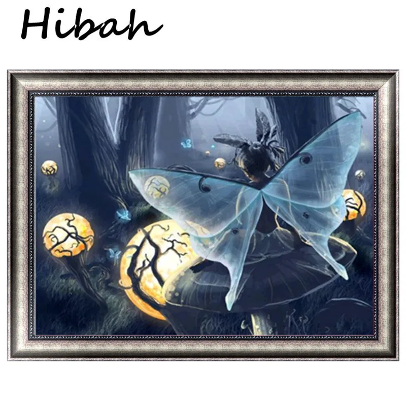 

DIY Diamond Painting Butterfly Picture 5D Diamond Embroidered Cartoon Forest Elf Girl Rhinestone Cross Mosaic Pattern