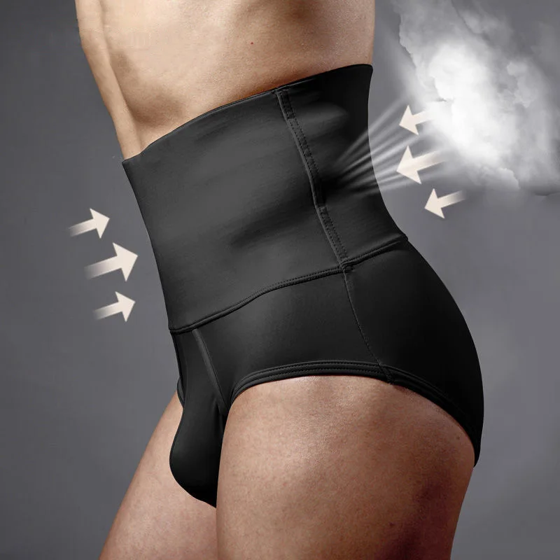 

Sexy Latex Shorts Tummy Control Waist Bodycon Corsets Men Waist Trainer Cincher Body Shaper Underwear Bodysuit Slimming Belts