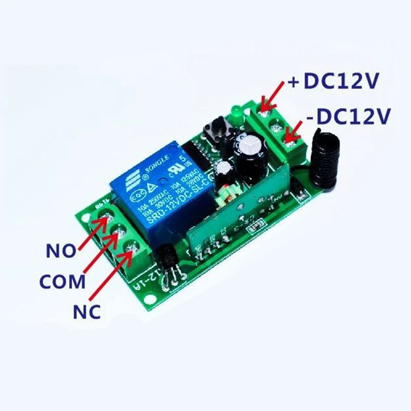 DC12V 1CH 10A беспроводной пульт дистанционного управления Переключатель системы приемник одна кнопка Водонепроницаемый пульт дистанционного управления 315 МГц/433 МГц