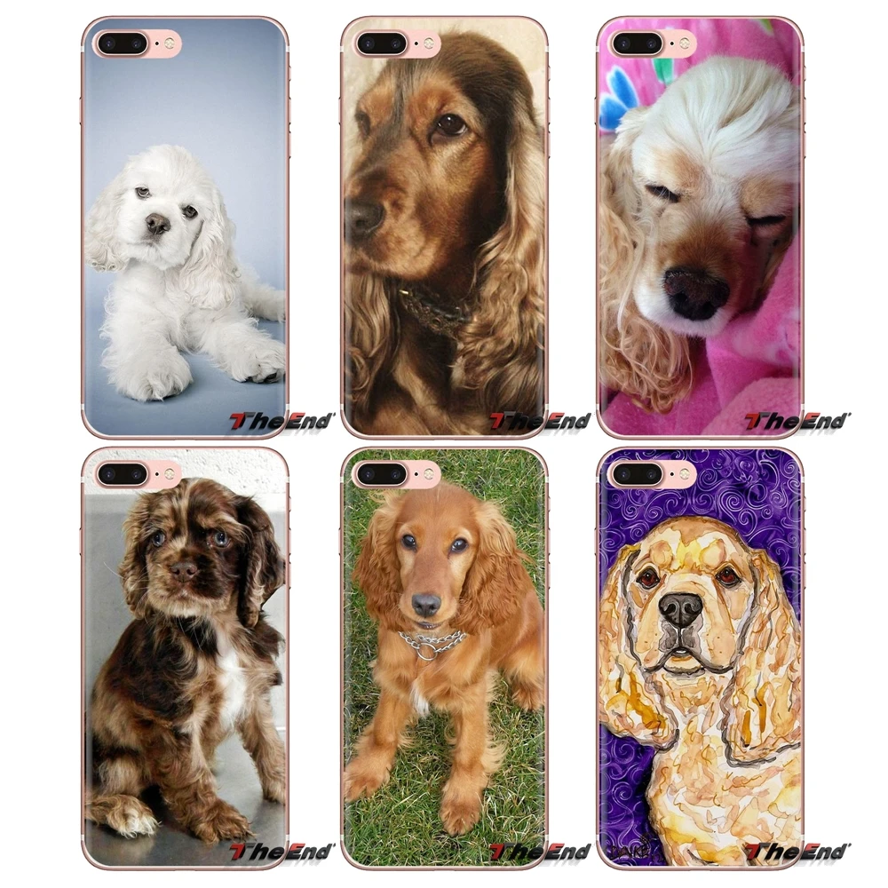 Прозрачный мягкий чехол для Samsung Galaxy A3 A5 A7 A9 A8 Star A6 Plus 2018 2015 2016 2017 Cocker Spaniels dog puppies |