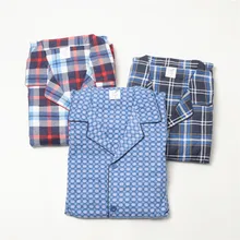 Пижамы для мужчин; сезон весна-осень; клетчатый кардиган; хлопковая бархатная одежда для сна; пижамы; брюки; пижамный комплект для мужчин