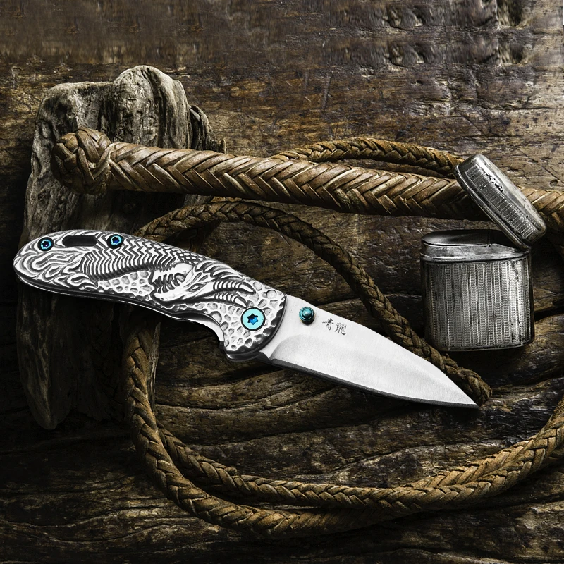 Лидер продаж! Карманный нож полный стальной Дракон коллекционный нож s Портативный Складной нож Открытый тактический EDC выживания Ножи Everydaycarry