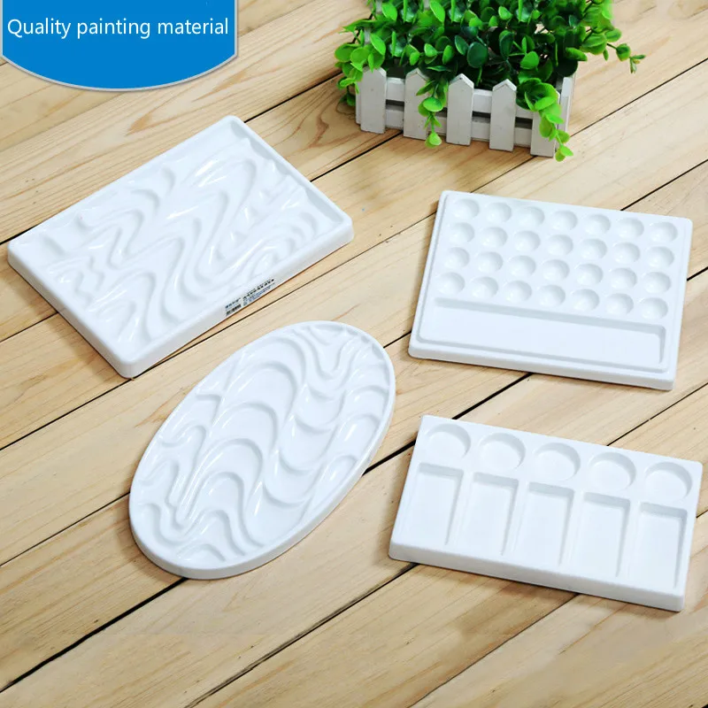 

Free shipping BGLN Imitation ceramic watercolor pigment special palette square oval palette easy to clean anti-aging durable