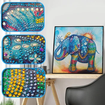 

Special Shaped Diamond Painting Elephant Diamond Embroidery 5D DIY Animal Rhinestone Mosaic Sale Beads Home Decoration 30x30cm