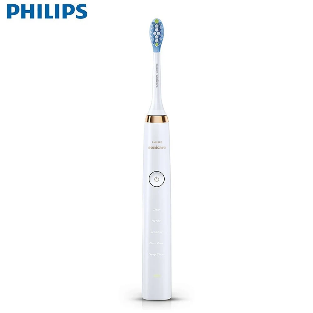 Электрическая зубная щетка PHILIPS HX9312/02 перезаряжаемый звуковой вибрации пять режимов с умным переключением алмазный белый для взрослых