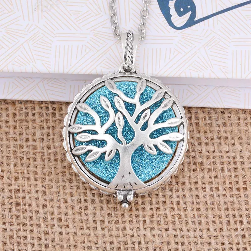 

Silver Life Tree Stainless Steel Aromatherapy Pendant Necklace Fashion Accessories +60cm necklace and 1 shiny gasket L4004