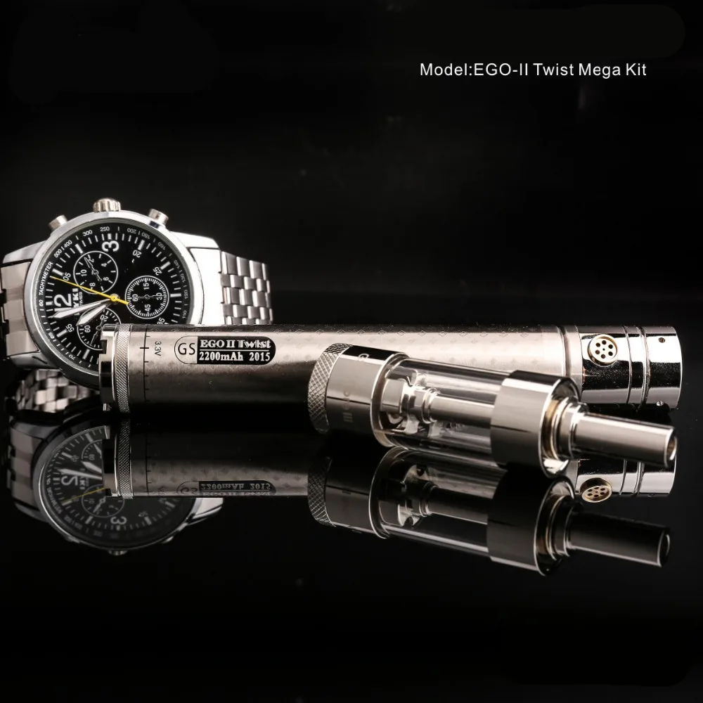 Newest electronic cigarette GS Ego II Twist battery Mega kit Portable Vaporizer Carbon Fiber 2200mAh ego twist e cigarrette | Электроника