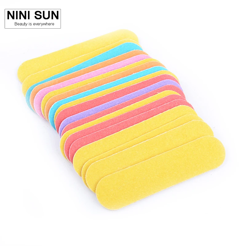 

300Pcs Double Side Rainbow color Nail Files Wood Nail File 180/240 Disposable Sanding File Buffer Block Manicure Tools Wholesale