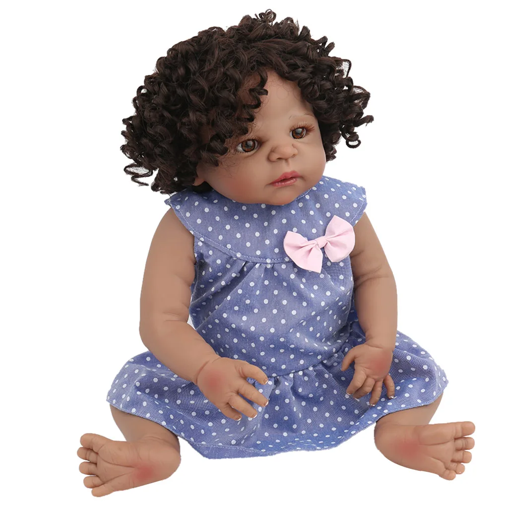  Infant Newborn Baby Doll, Handmade Baby, 20inch Realistic Reborn Doll, African American Newborn Infant Baby Doll Mold, Bath Toy