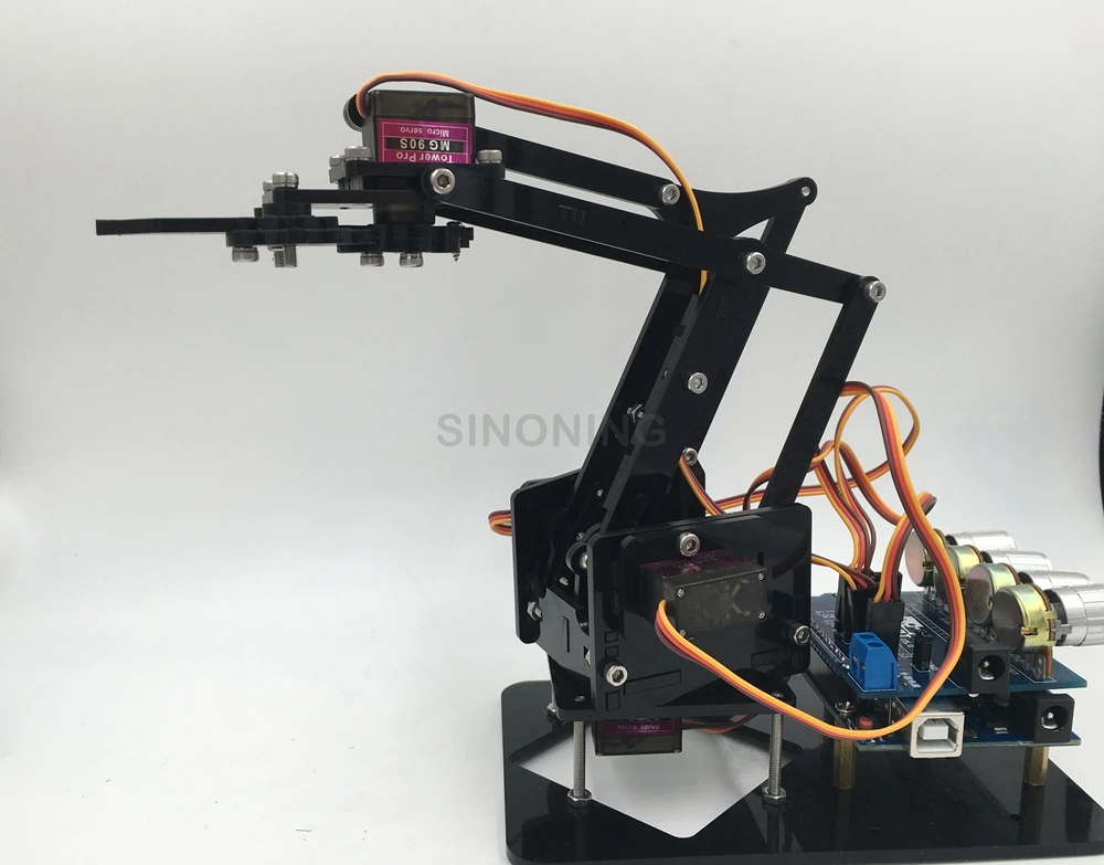 DIY 4dof Acrylic robot arm robotic claw arduino kit sg90s economy with ...