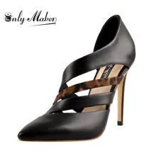 Onlymaker Women's Sexy Pointed Toe Leopard Pumps Slip On Cut Out Matte High Heel Sandals for Summer plus size us 15 Onlymaker Women's Sexy Pointed Toe Leopard Pumps Slip On Cut Out Matte High Heel Sandals for Summer plus size us 15