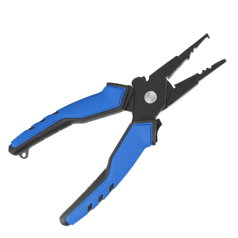 LINNHUE New Aluminum Alloy Fishing Pliers Grip Set Split Ring Cutters Line Hook Recover Fishing Tackle High Quality Fishing Tool - Цвет: blue pliers