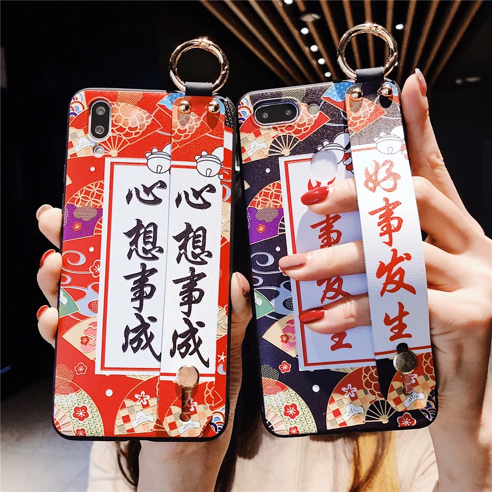 Wrist Strap Case For Xiaomi Redmi Note 5 5A 4X 6 7 K20Pro Chinese Tassel Silicone Phone Cases for 6x 5x Mi 8 9 Cover Capa |