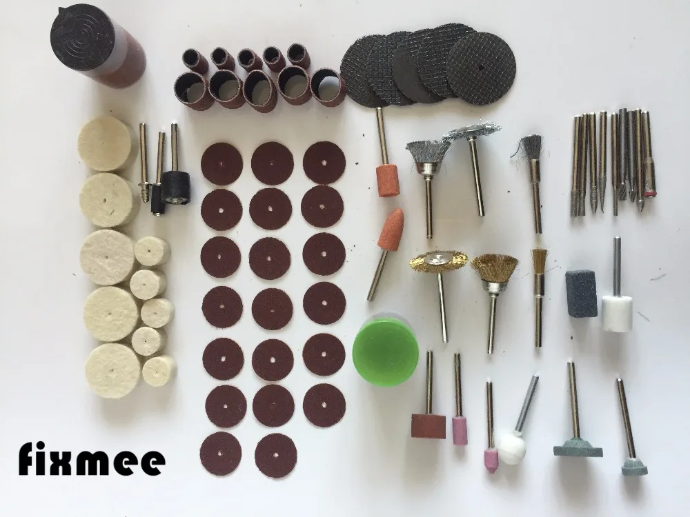 100PC Rotary Tool Attachment Dremel Mill Cutter Sanding Wire Brush