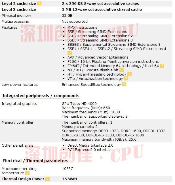 Intel i3 3110 м Процессор ноутбук процессор Core i3-3110M 3M Кэш, 2,40 ГГц, sr0n1 Процессор PPGA988 поддержка HM76 HM77