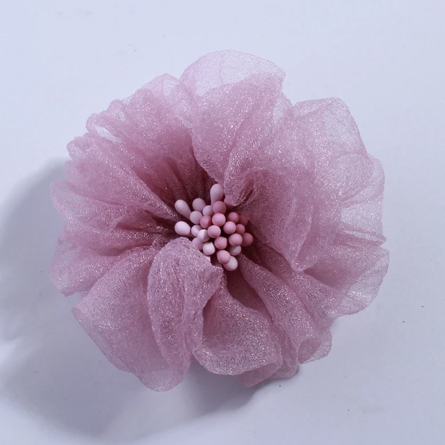 Parche de flores de tela Artificial de Organza de 9CM, apliques para  vestido de novia, velo de pelo, ropa, accesorios de decoración - AliExpress