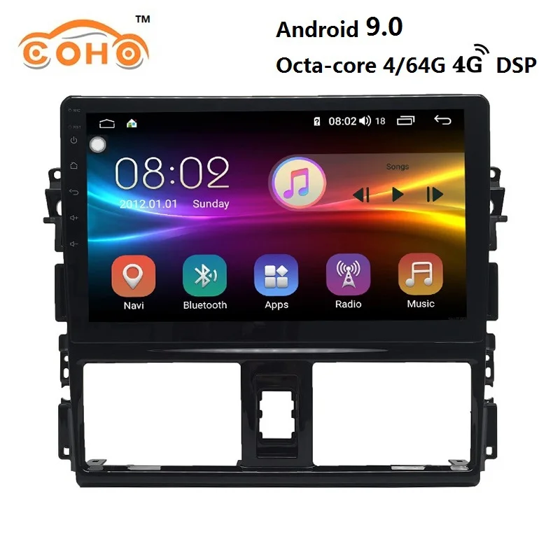 Автомобильный gps Android 8,1 8-core 4/64 г для 2013 TOYOTA VIOS с Carplay Радио BT Поддержка wifi 4 г Интернет и DSP