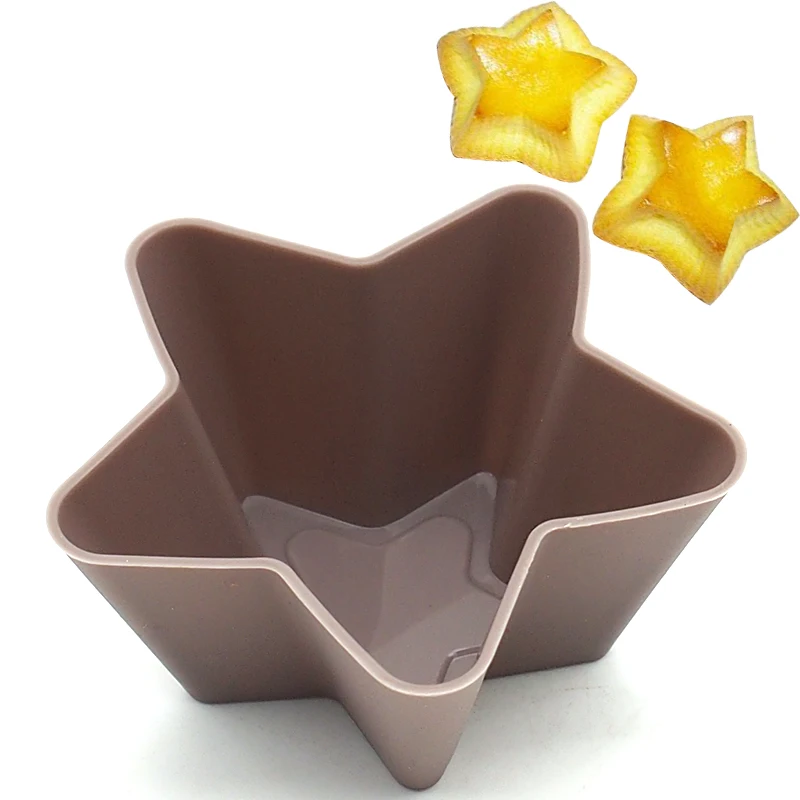 10pcs/set Star Shaped Silicone Non Stick Cake mold Stars Muffin pan