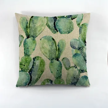 

The cactus style Home Decorative Throw Pillow Case Vintage Cotton Linen Square Cute pillowcase
