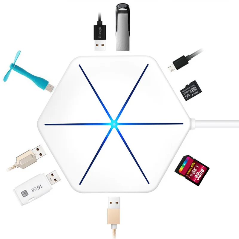 Высокоскоростной концентратор ICE COOREL USB 2 0 3 внешний 6 портовый Usb разветвитель с