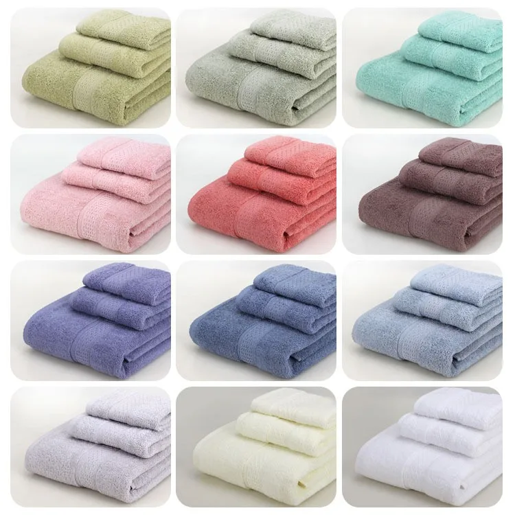 Белый 3 шт сплошной цвет тяжелый набор хлопковых полотенец банное полотенце для взрослых полотенце платок GMS 400 г водопоглощающий toallas