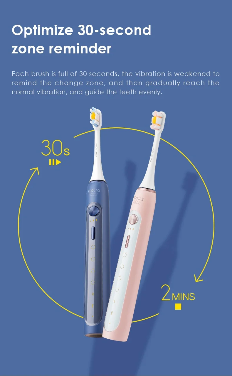 Escova de Dentes Inteligente de Controle Xiaomi Mijia Soocas Elétrica Sónica Recarregável Usb Nfc Automático x5 13 Cheap Escovas de dente elétricas