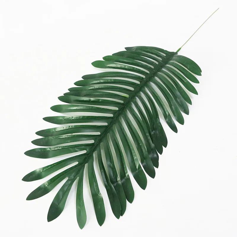  Flone Artificial Tropical Palm Leaves Simulation Green Single Plastic Leaves Fake Leaf Wedding Home Party DIY Decor Plant  (13)