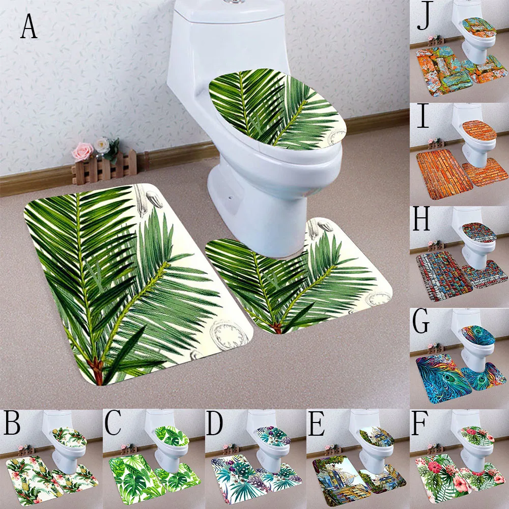 3 шт набор ковриков для ванной с рисунком, коврик для ванной, Противоскользящий коврик для ванной комнаты, мягкий Поролоновый коврик для туалета и набор ковриков для ванной#40