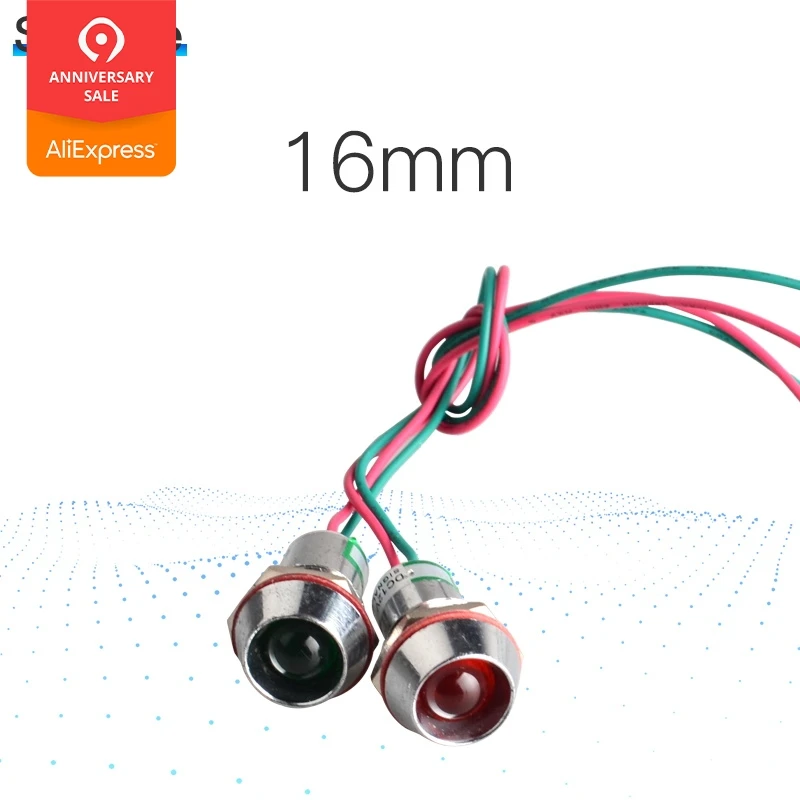 

DC12V LED Indicator Light indicator lamp 16mm with wire