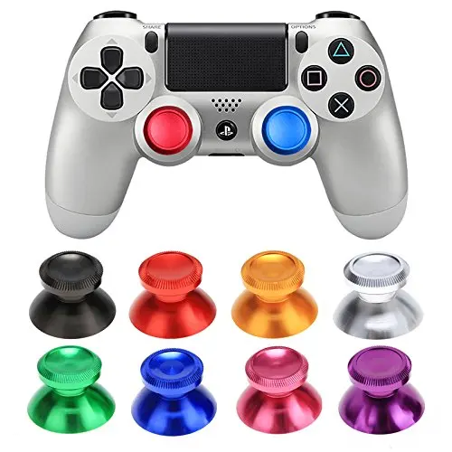 

XRHYY Metal Analog Thumbsticks Thumb Stick Joystick Replacement Cap Cover for PS4 PlayStation 4 Xbox One Controller 3D Rocker