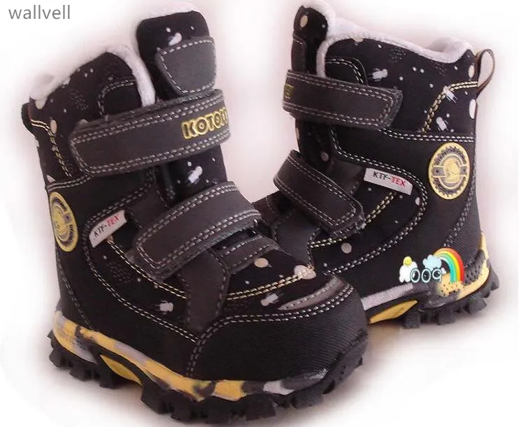 

wallvell Export to Russian boys and girls snow boots really wool inside children snow boots warm waterproof non-slip cotton