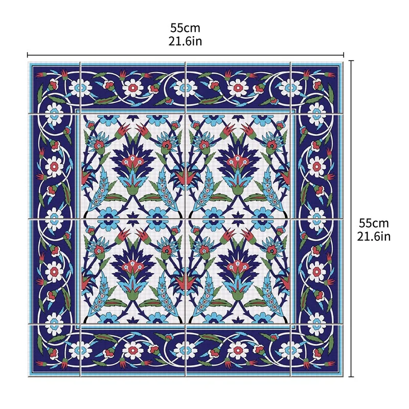 55X55 см марокканские настенные наклейки для стола, столешницы, тканевые Наклейки на стены, съемные самоклеящиеся водонепроницаемые наклейки на стену для мебели Lk001