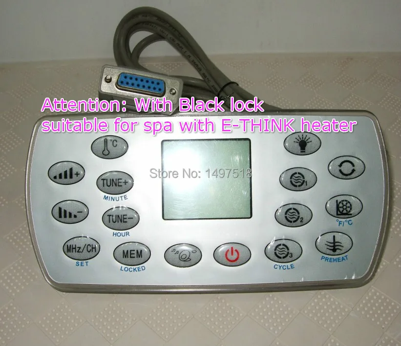 hot tub topside keypad panel KL8 3H with black lock suitable for China