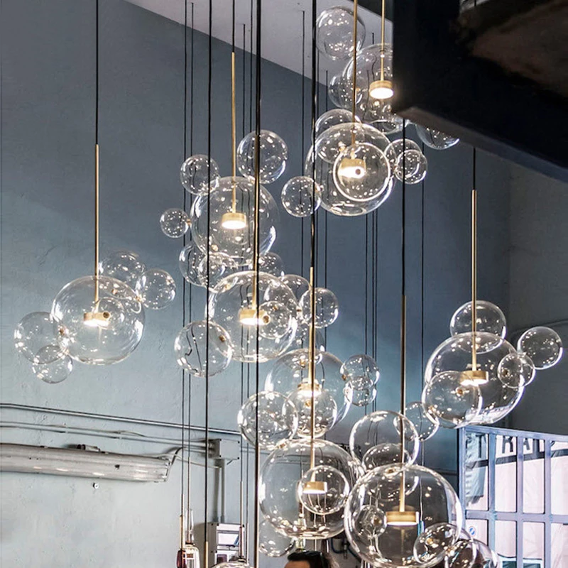 Postmodern minimalist molecular Nordic pendant lights Italian designer creative glass ball