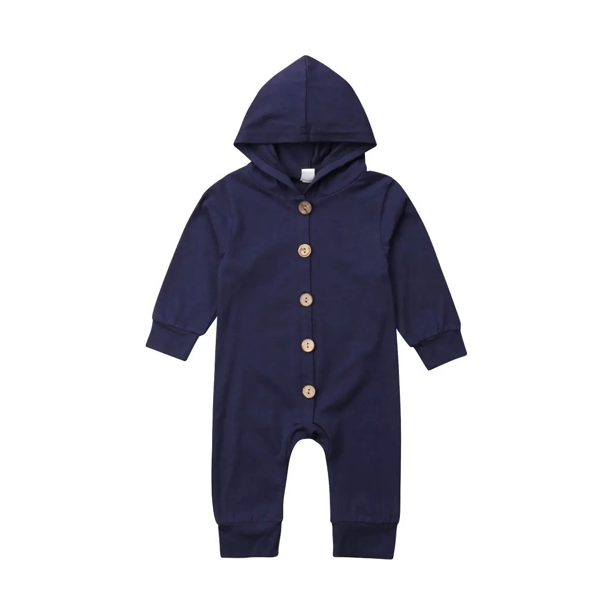 Pudcoco/Одежда для младенцев; Новинка; Детский комбинезон с капюшоном для маленьких мальчиков и девочек; комбинезон; комплект одежды - Цвет: Синий
