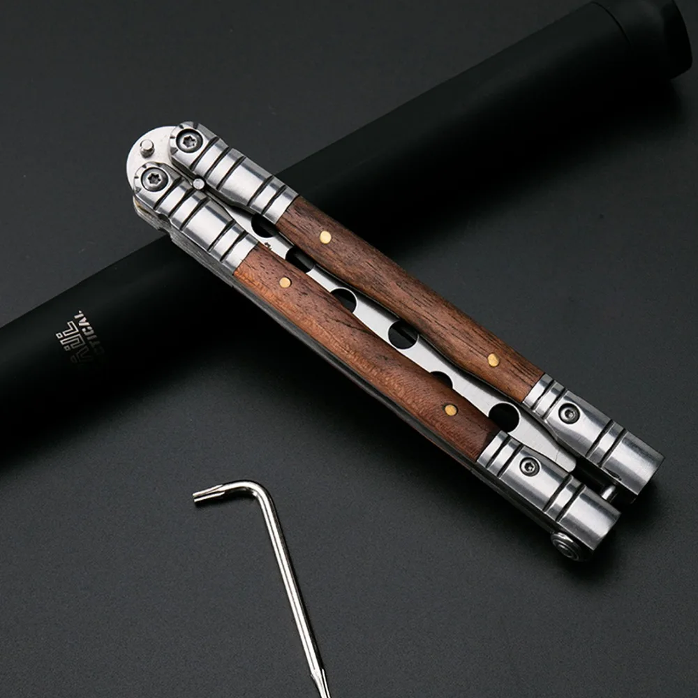 ZQXYSJ бабочка тренажер инструменты тактическая практика нож Balisong деревянная ручка
