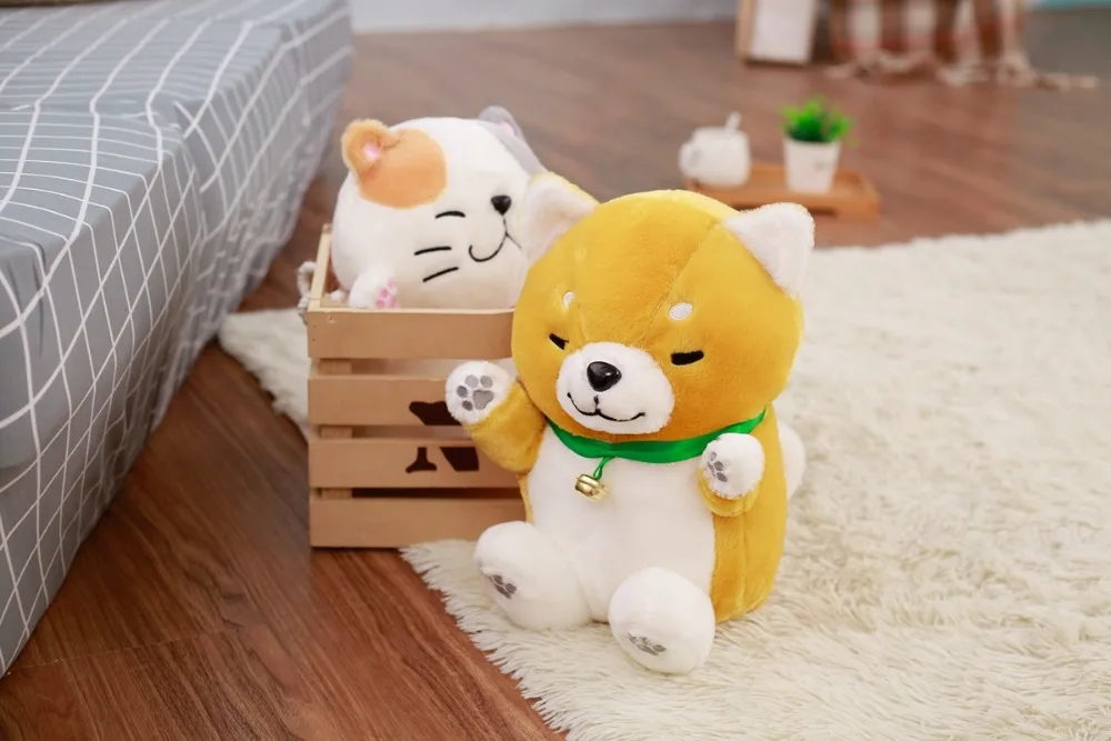 1 шт., 30 см, плюшевая игрушка в виде животного, Chai Dog& Lucky Cat, Новое поступление, качественная кукла, мягкая игрушка для подруги, подарок на день рождения ребенка