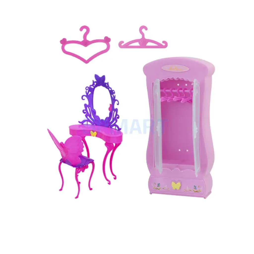 MagiDeal Plastic Heart Pattern Clothes Dress Hangers Coat Rack for Dolls Accs Dollhouse Furniture Decor Children Toys
