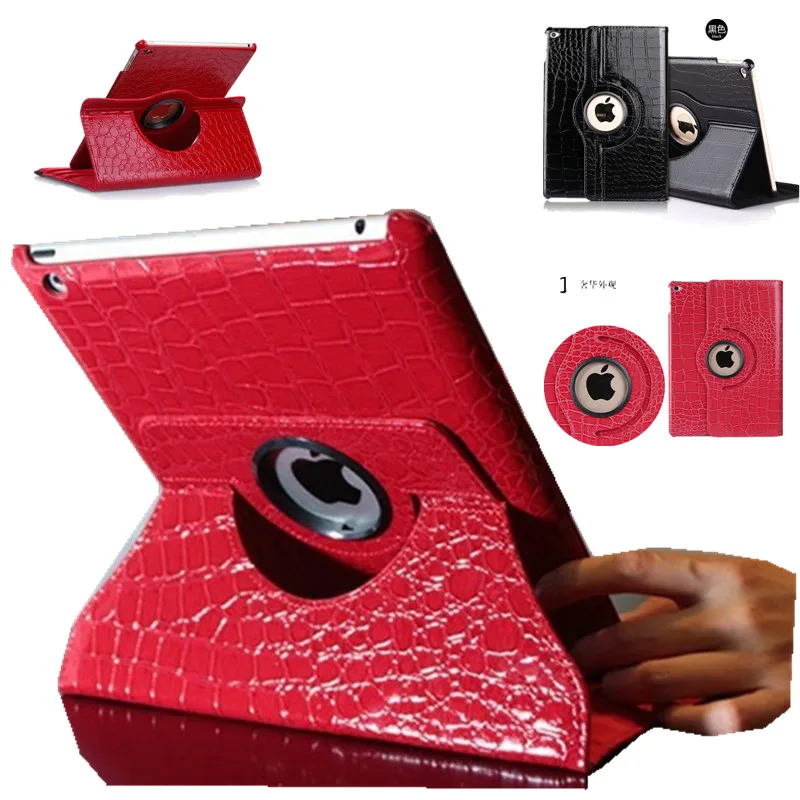 

For Apple iPad Air / air 2 Case 360 Rotating Crocodile Cover For iPad 9.7 2018 Case 2017 PU Leather Magnetic Stand Smart Cover