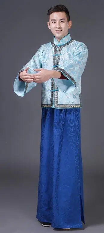 Китайский древний династии Цин Гар для мужчин t Национальный мужчин Cheongsam Тан костюм наборы традиционный Восточный Hanfu мужской vestido - Цвет: 3
