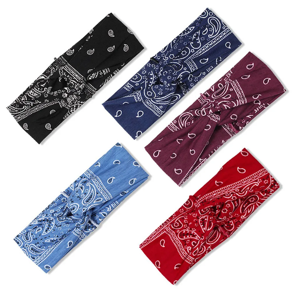 

2019 boho Handmade Women Twist Headbands Hair Accessories Acrylic Bandana Scarf Square Female hair band Rock Cool Girls Turban