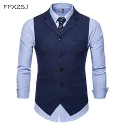 FFXZSJWedding платье высококачественные товары хлопок мужской модный дизайн костюм жилет Серый Черный Высококачественный мужской деловой