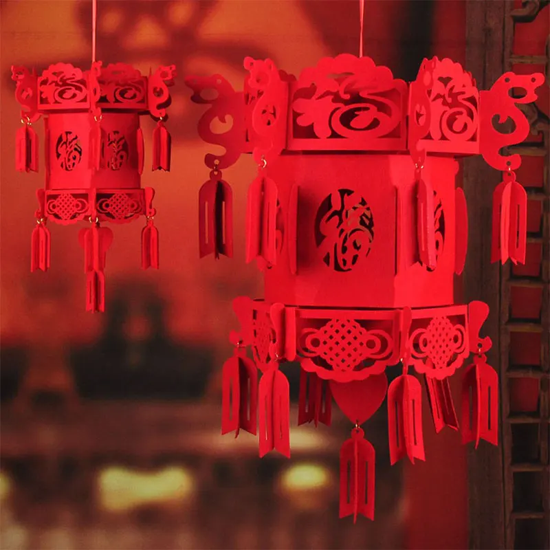 

3D Lantern Chinese Red Lantern Gift Red Chinese Lantern Best Wishes Good Luck Happy New Year Traditional Hanging